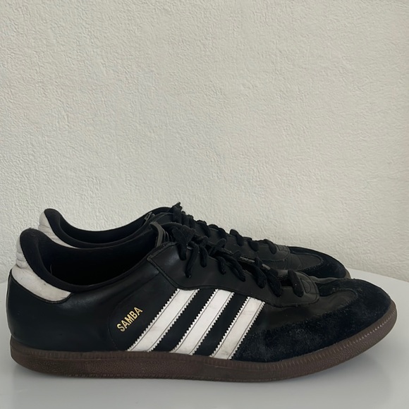 adidas Shoes Mens Sambas Adidas Samba Black Leather Soccer Athletic Shoes Sneakers Mens 3